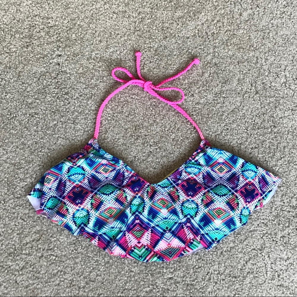Flounce Bikini Top with Self Tie